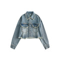 Unisex Jacket Retro Washed Denim Jacket Baggy Coat