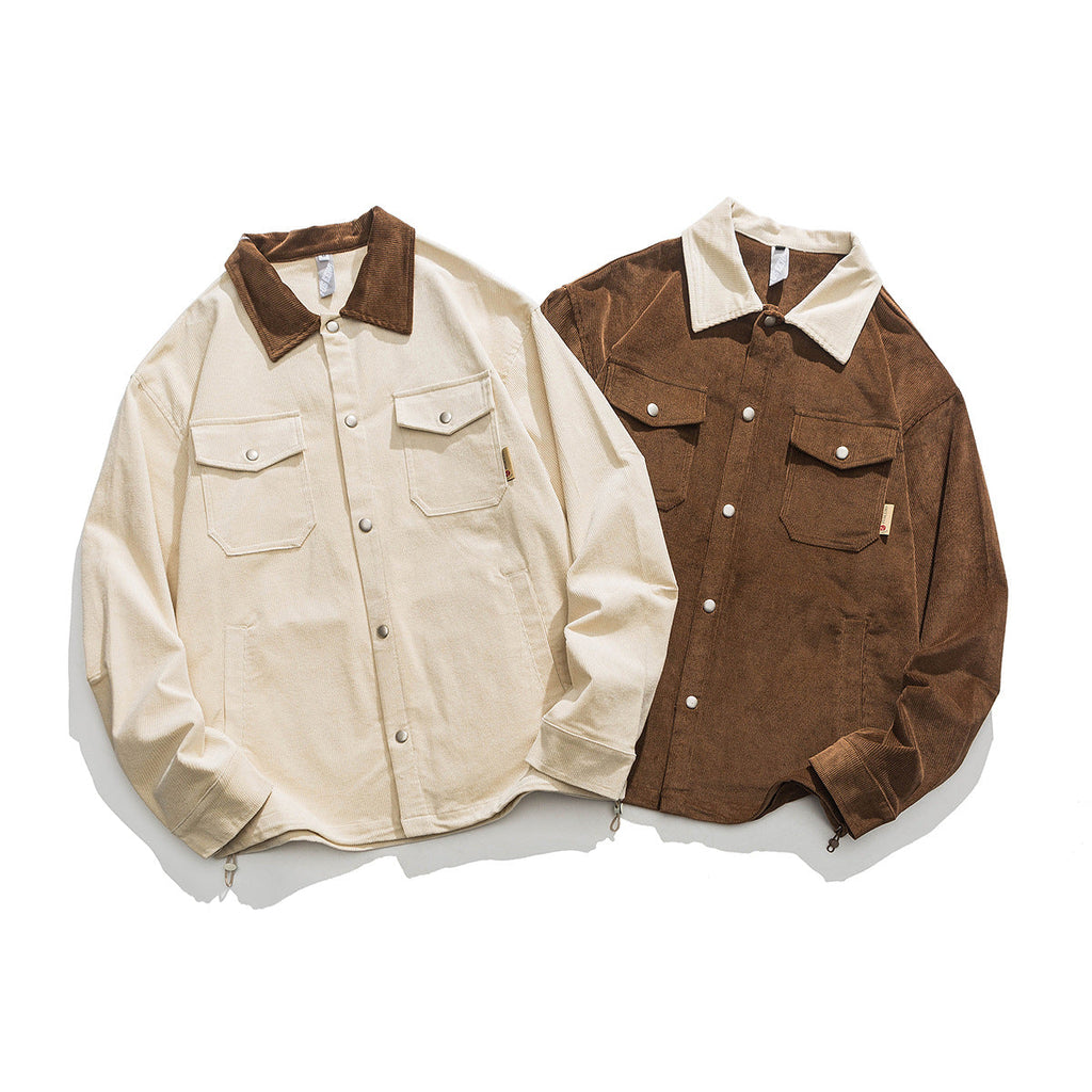 Unisex Jacket Vintage Tlaw Jacket Corduroy Loose Overalls