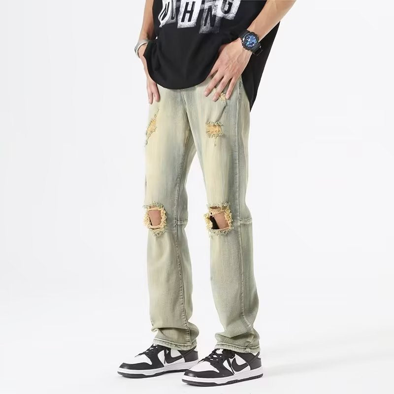 Men Jeans Summer Loose Straight Casual Trousers