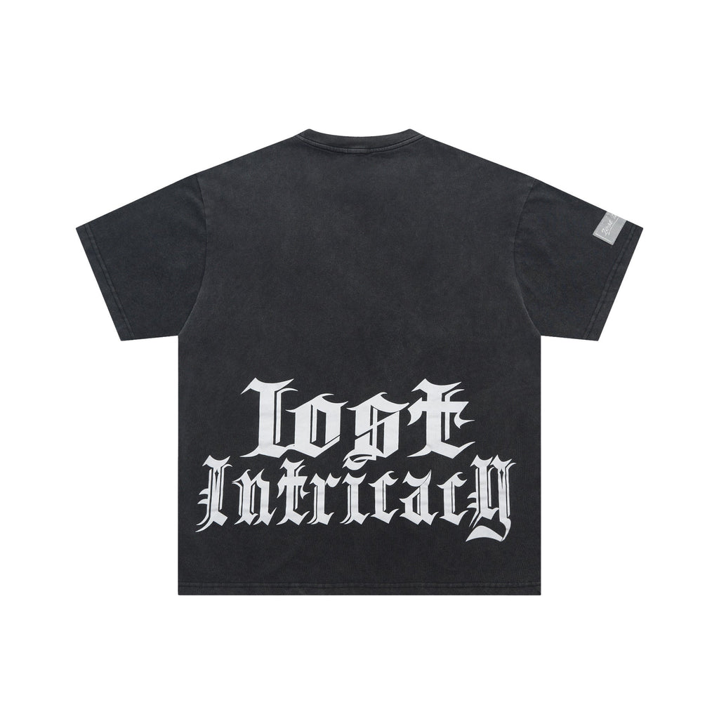 Lost Intricacy T-Shirt Skull Wash Casual Short Sleeve T-Shirt
