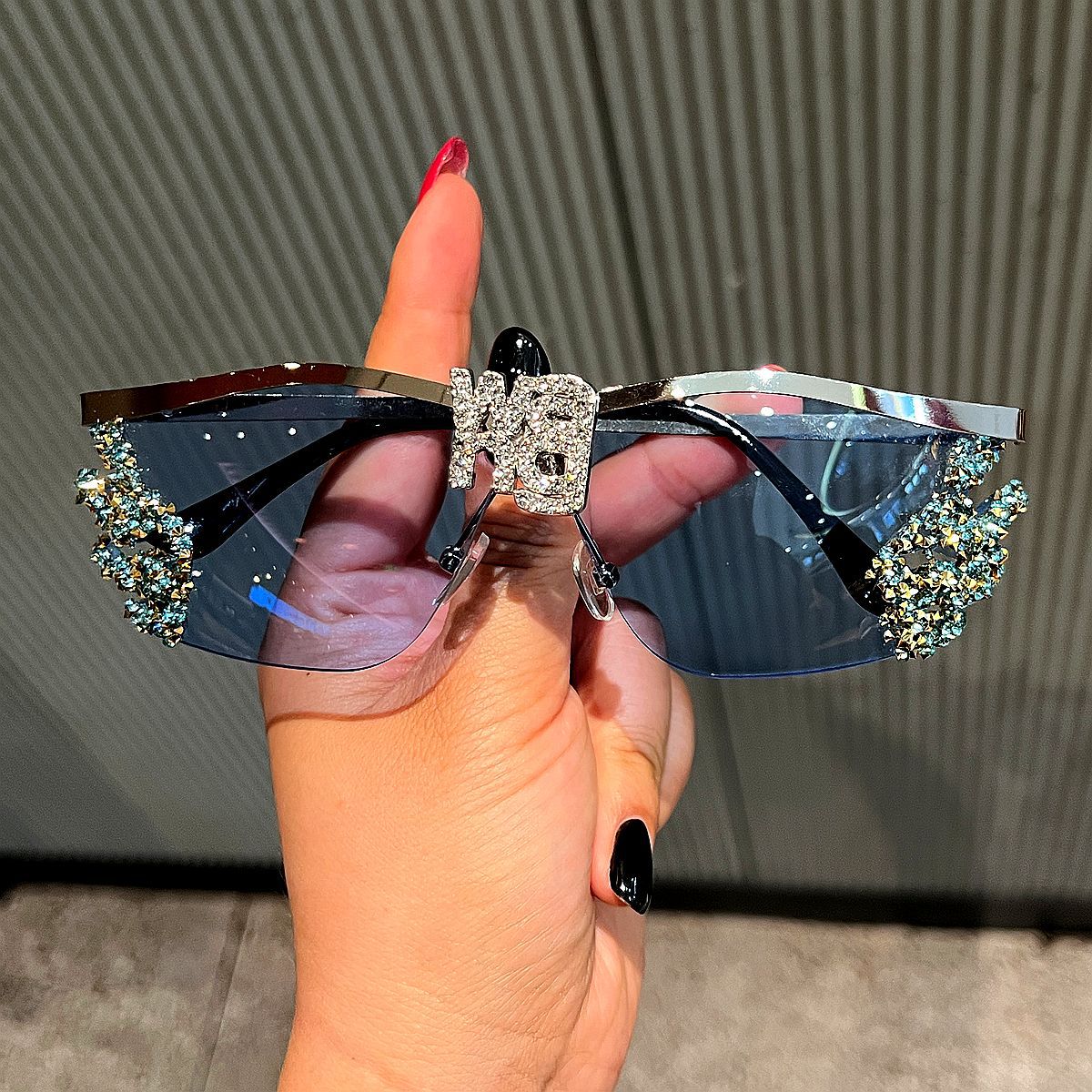 Trendy punk glasses y2k flame sunglasses