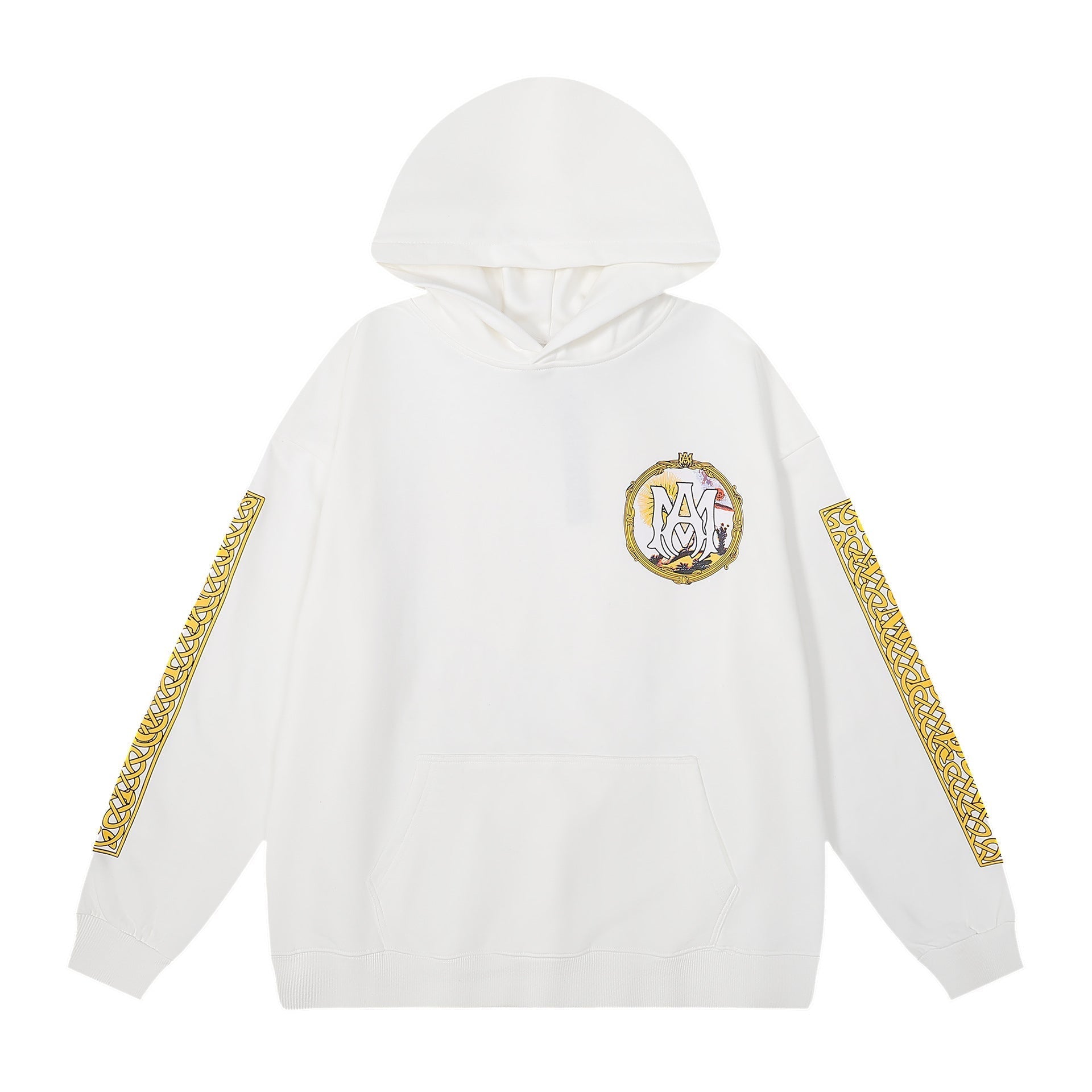 Amiri Hoodie AMI Sun Flower Letter Print Hooded Sweater for Men and Women