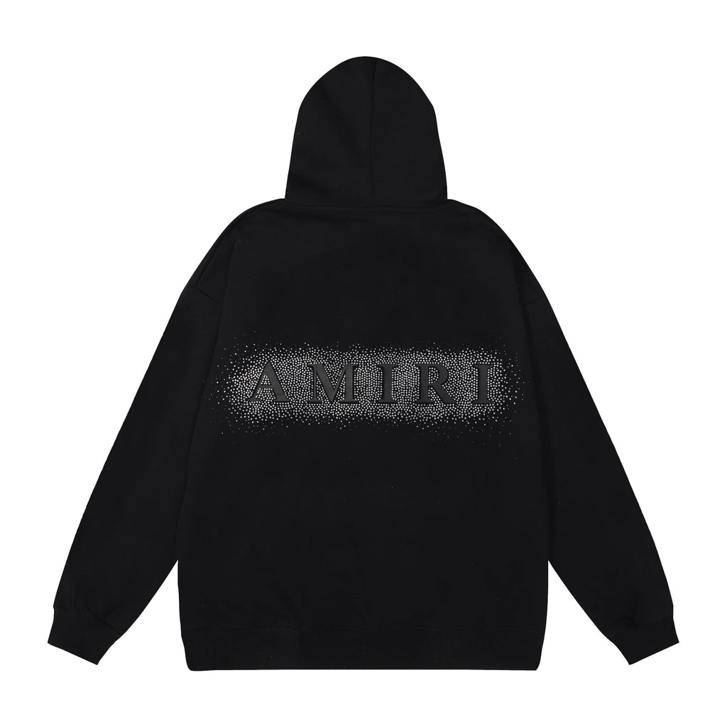Amiri Hoodie OW Hot Diamond Letter Pattern Pullover Hooded Sweater Men and Women
