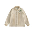 Unisex Jacket Vintage Spring and Autumn Coat Loose Embroidered Jacket