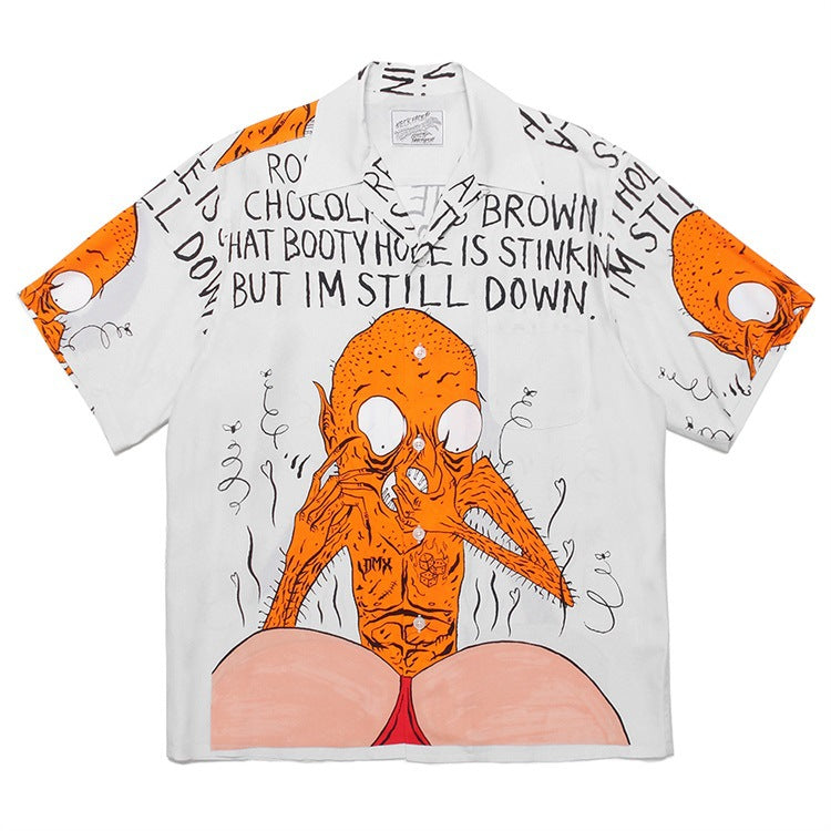 GUILTYPARTIES TIGER Shirts Anniversary Limited Ghost Graffiti Devil Angel Hawaiian Short Sleeve Shirt Men
