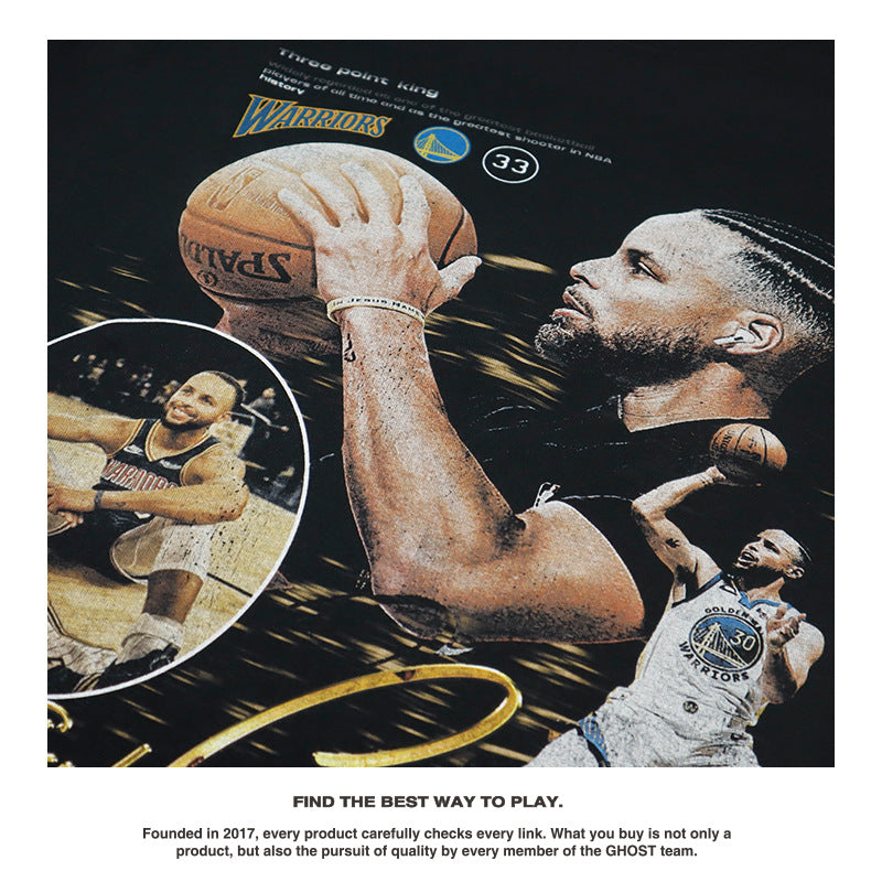 Nba T Shirt Nba Warriors Curry Basketball Star Printed Short Sleeve T-shirt