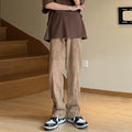 Men Jeans Brown Coffee Color Jeans Zipper Split Bootcut Trousers