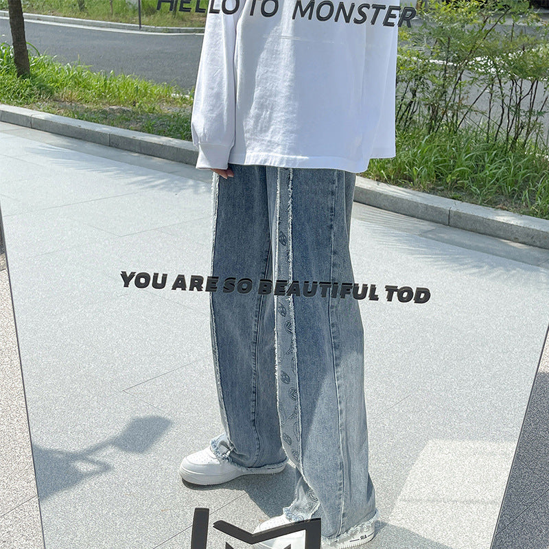 Men Jeans Loose Straight Spring and Autumn Wide Leg Trousers