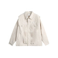 Unisex Jacket Vintage Loose Lapels Padded Shoulder Jacket