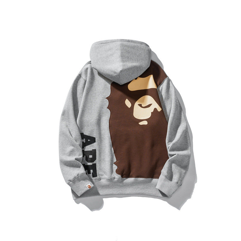 Bathing Ape Hoodie Man Alphabet Print Solid Color Shark