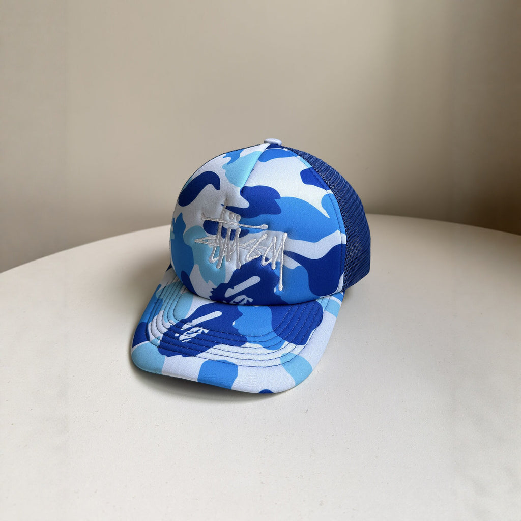 Stussy hat camouflage embroidered baseball cap hip hop cap women summer sun visor versatile street