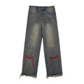 Men Jeans Fall Baggy Straight Trousers Wide Leg Pants