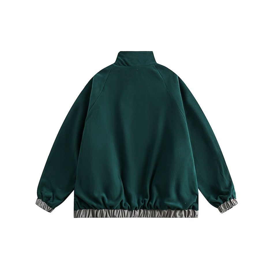 Unisex Jacket Vintage Double-Sided Men's Stand Collar Spring and Autumn Coat