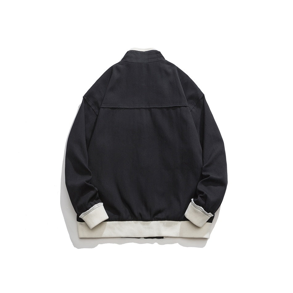Unisex Jacket Vintage Loose Lapel Jacket for Men and Women Spring and Autumn Coat