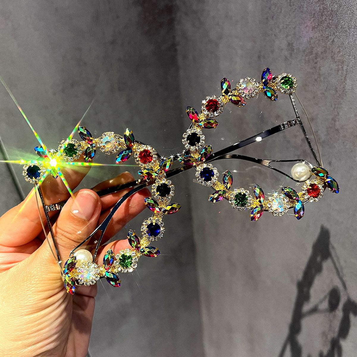 Trendy punk glasses cut out square frame