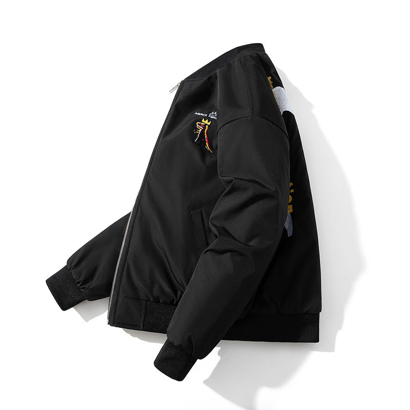 Mens Vintage Jackets Autumn/Winter Embroidered Jacket Padded Flight Suit Baseball Suit
