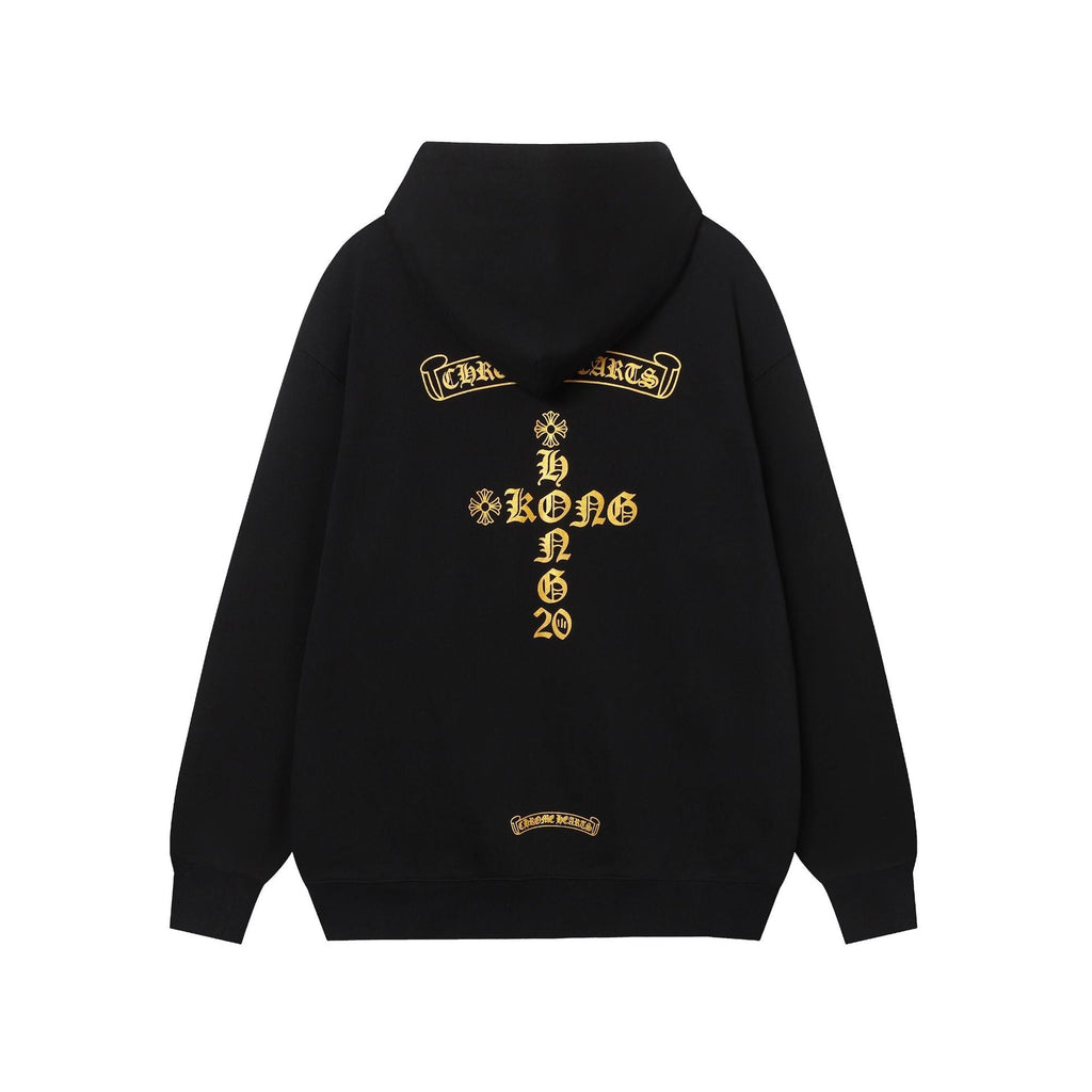 Amirii Heart Hoodie Autumn and winter men and women CH Sanskrit cross full back logo