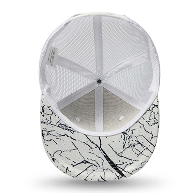 Trendy flat brimmed snapback hats mesh breathable summer