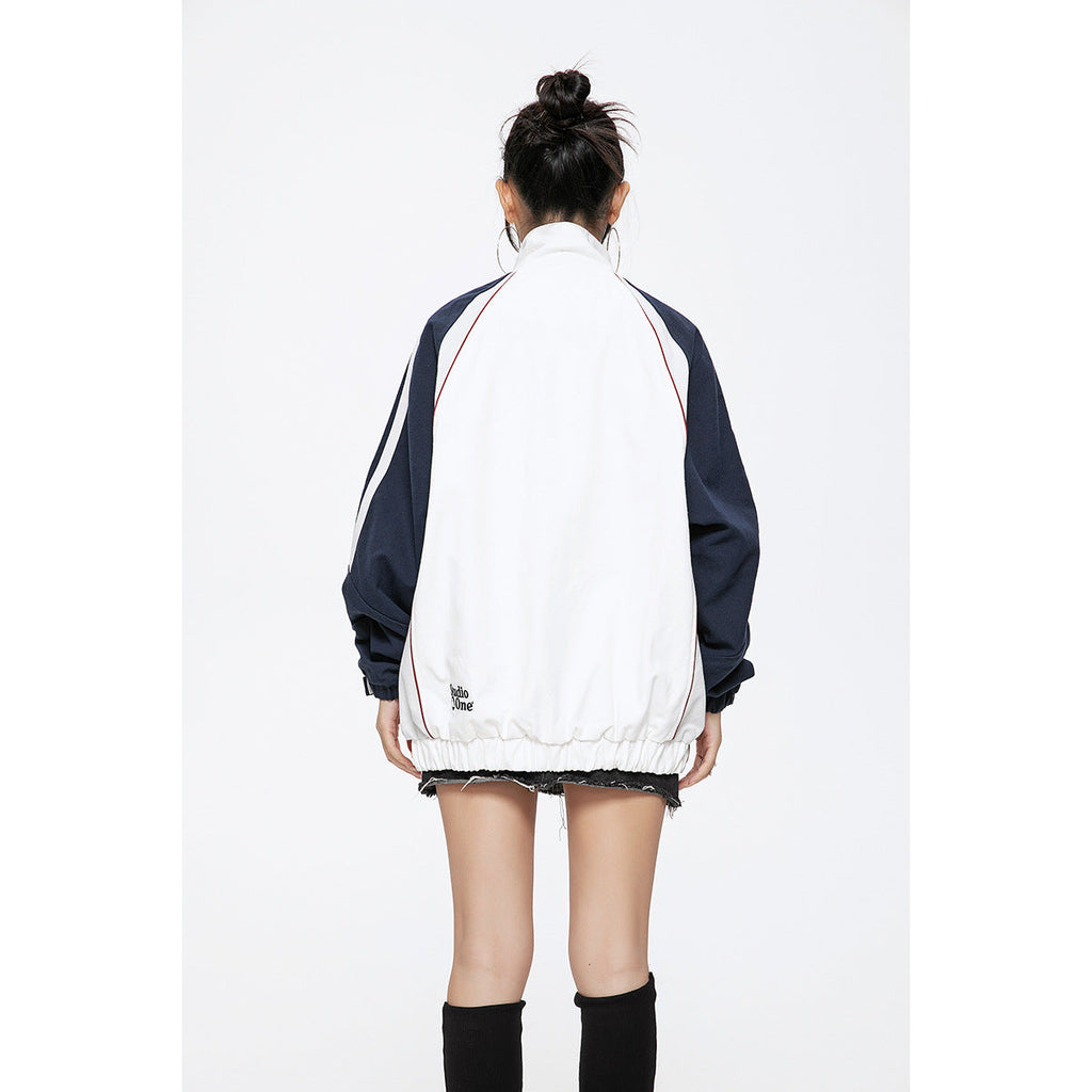 Unisex Jacket Vintage Sports Jacket Men's and Women's Stand Collar Jacket