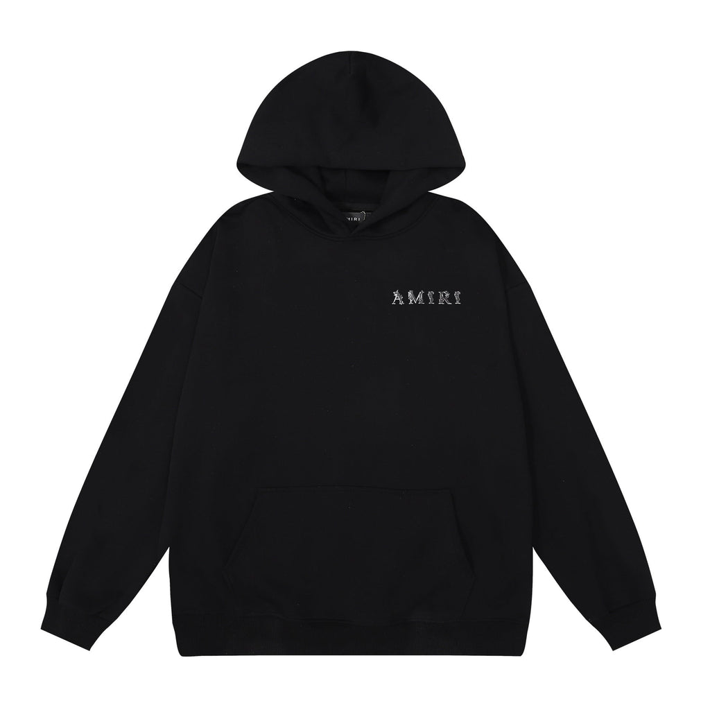 Amiri Hoodie OW Seagrass Alphabet Print Hooded Sweater Men and Women