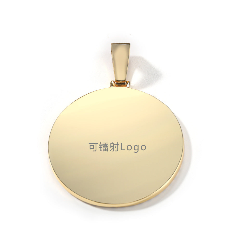 Jewelry Hip Hop Pendant Gold Silver Rose Gold Round DIY Pendant Necklace Animal