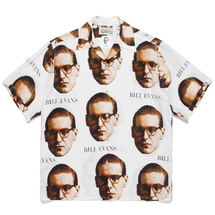 GUILTYPARTIES TIGER Shirts Bill Evans Jazz Music Hawaiian Casual Short Sleeve Shirts Men's and Women's
