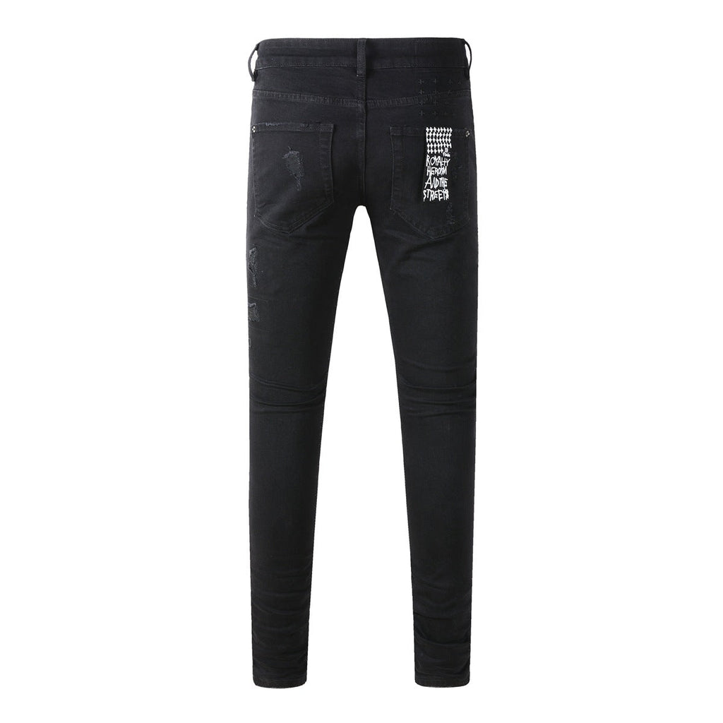KSUBI Jeans Slim Fit Casual Stretch Ripped Jeans
