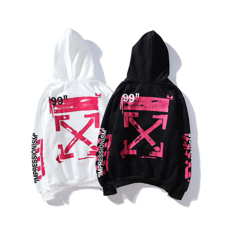 OW  hoodie dyed graffiti pink arrow hooded