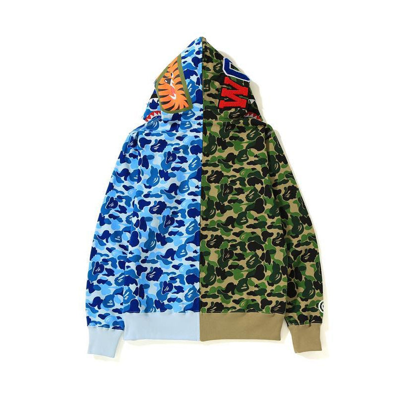 Bathing Ape Hoodie Shark Stitching Sweater Men's Cardigan