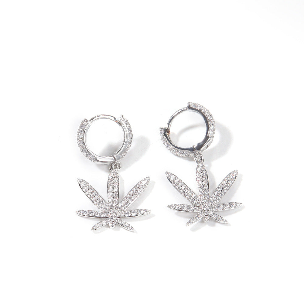 Earrings Opal 'Hemp Leaf' Earrings Cannabis Spectrum rapper