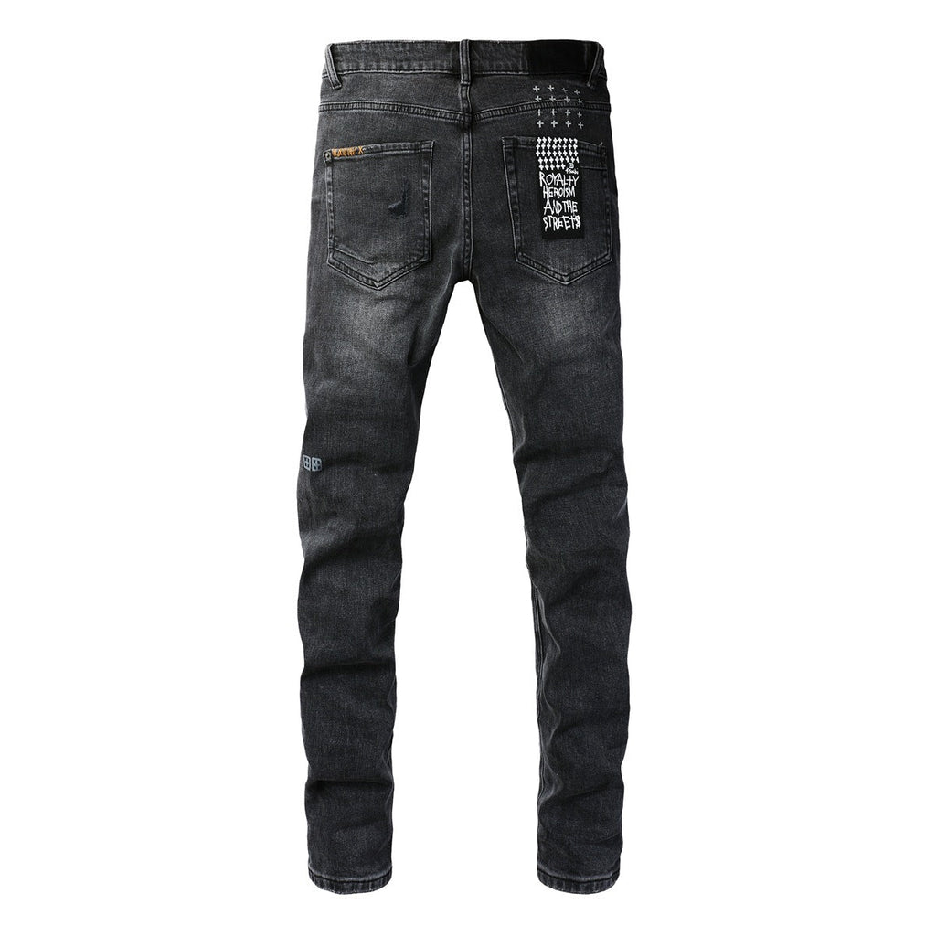 KSUBI Jeans Slim Fit Casual Stretch Ripped Jeans