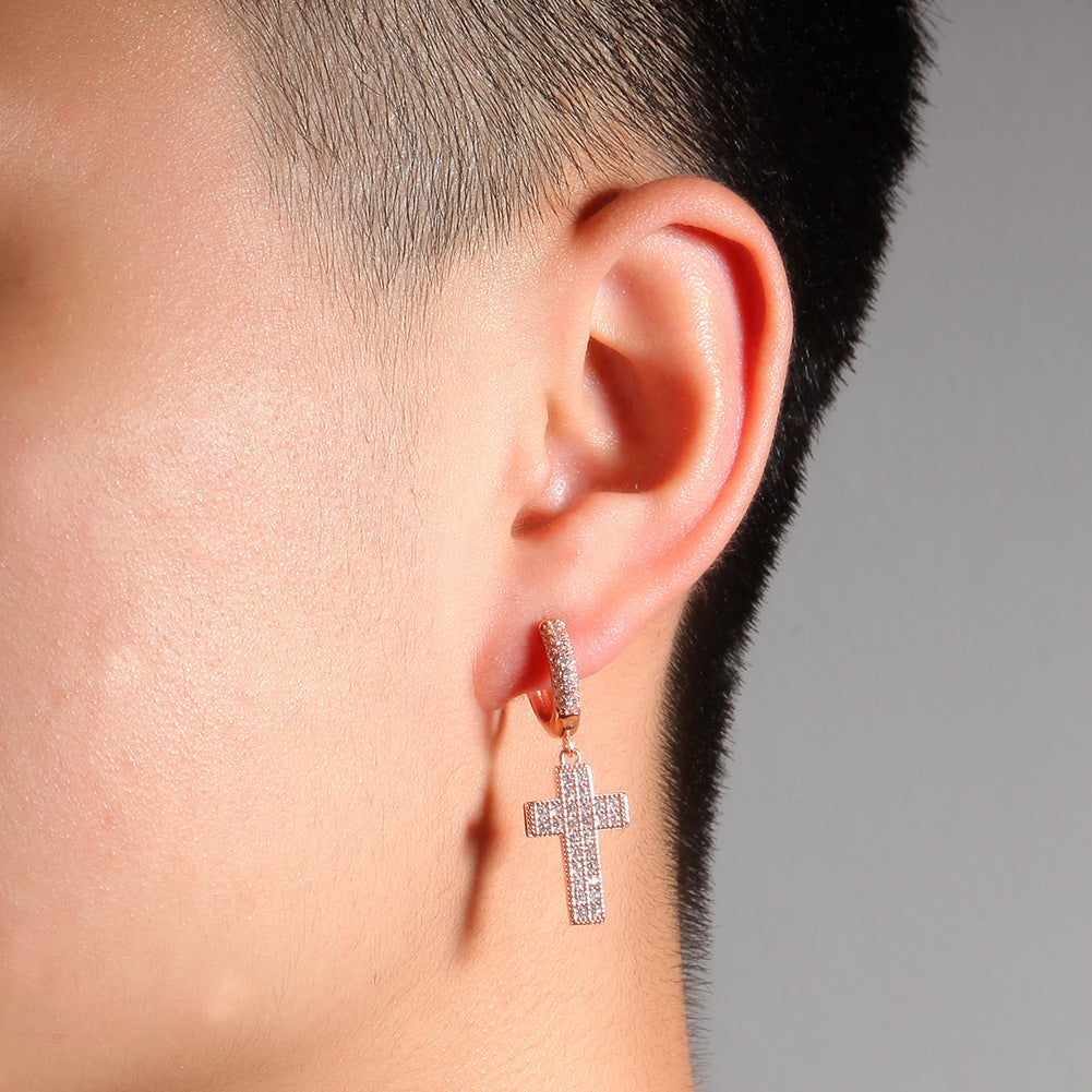 Earrings Zircon 'Cross' Earrings Spectrum Crosses
