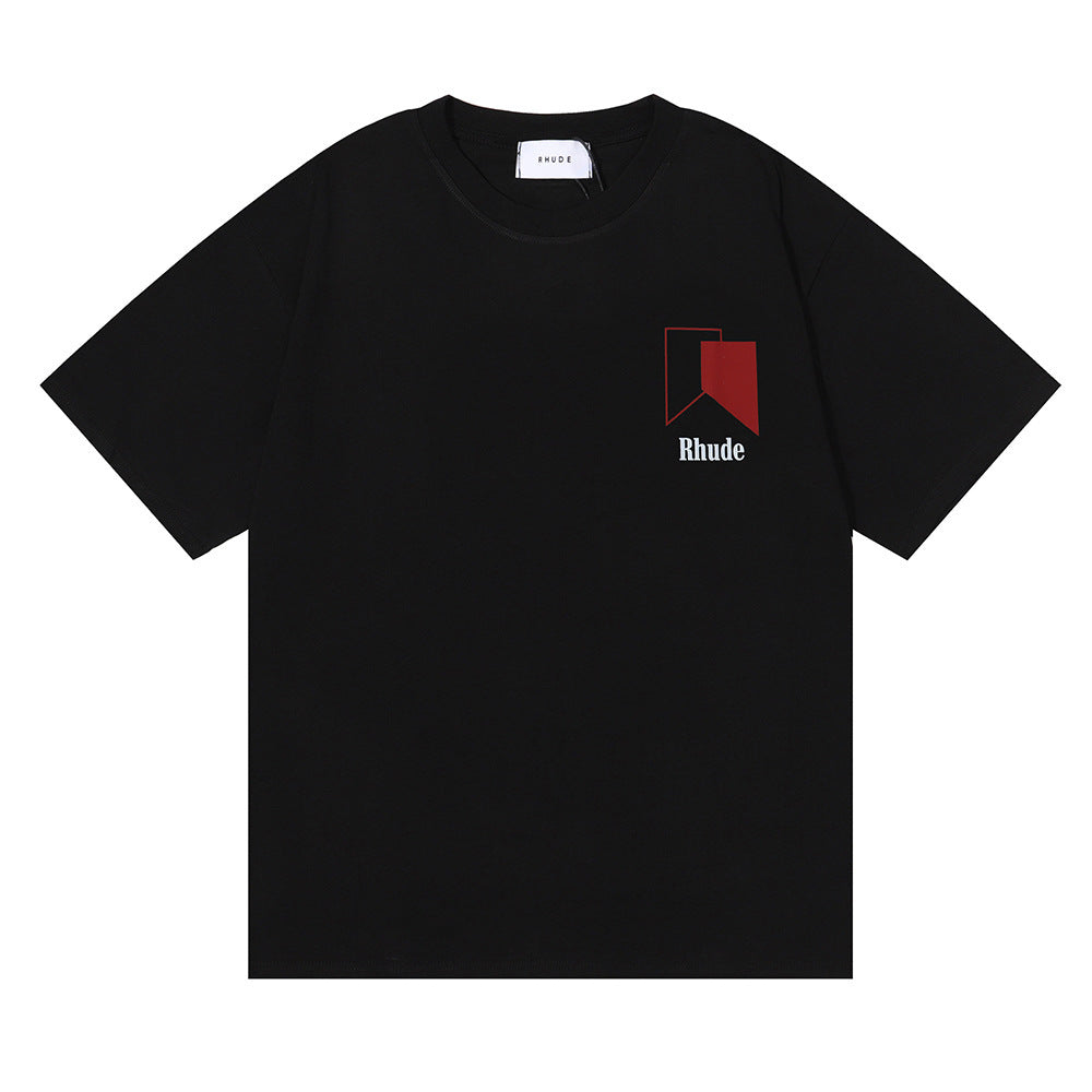 Rhude T Shirt Micro Standard Geometric Square Color Matching Printed Short Sleeve T-Shirt