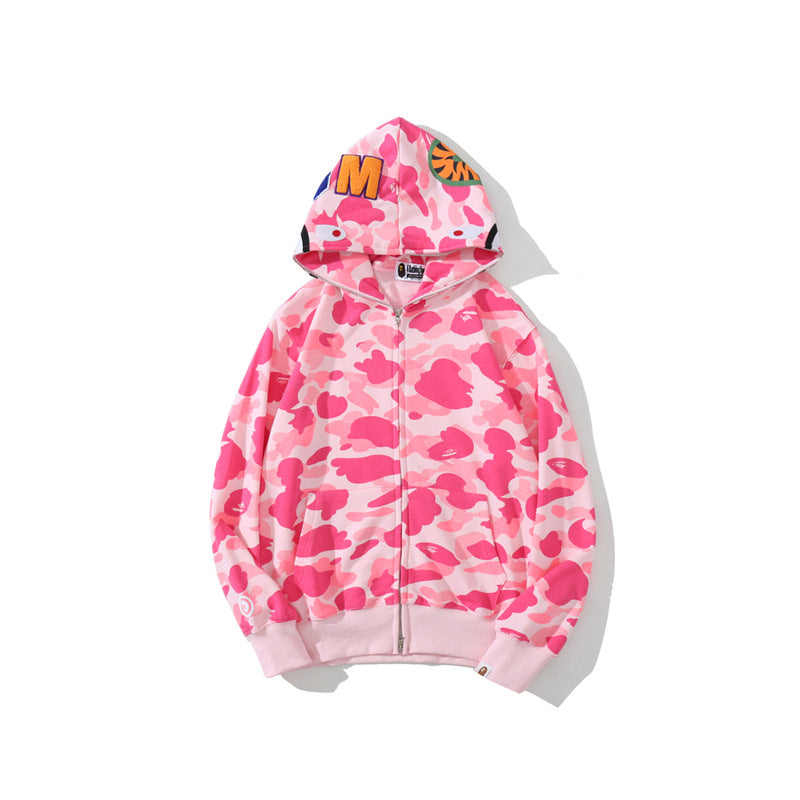 Ape Hoodie Classic Camo Shark Hooded Cardigan Zip Embroidery