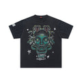 Lost Intricacy T-Shirt Medusa Snakehead Print Short Sleeve Wash