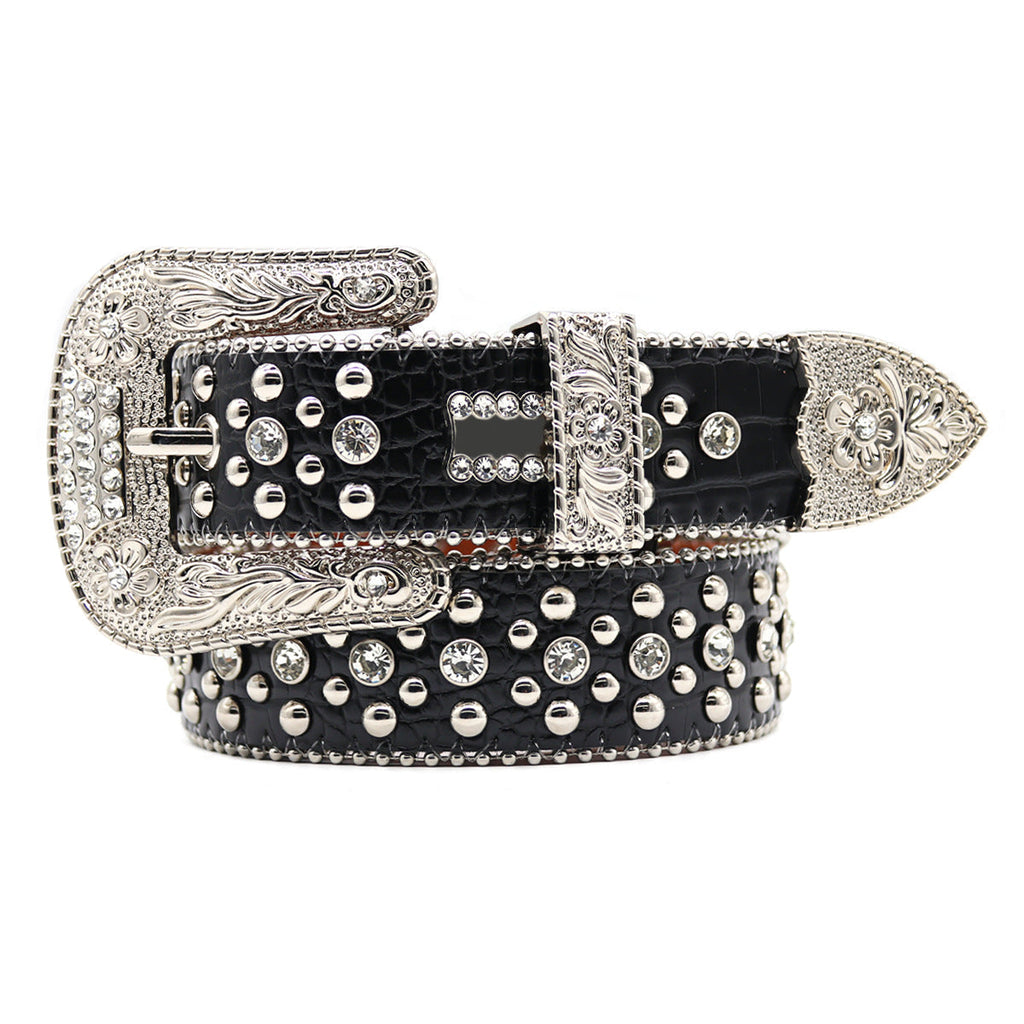 Hip-hop punk rhinestone belt punk rock
