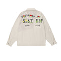 Unisex Jacket Stitching Embroidered Jacket Men's and Women's Lapel Couple Overalls