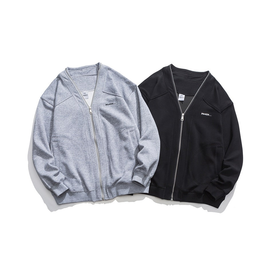 Unisex Jacket Cardigan Sweater Men's and Women's Jacket Boys Spring and Autumn Baggy Coat