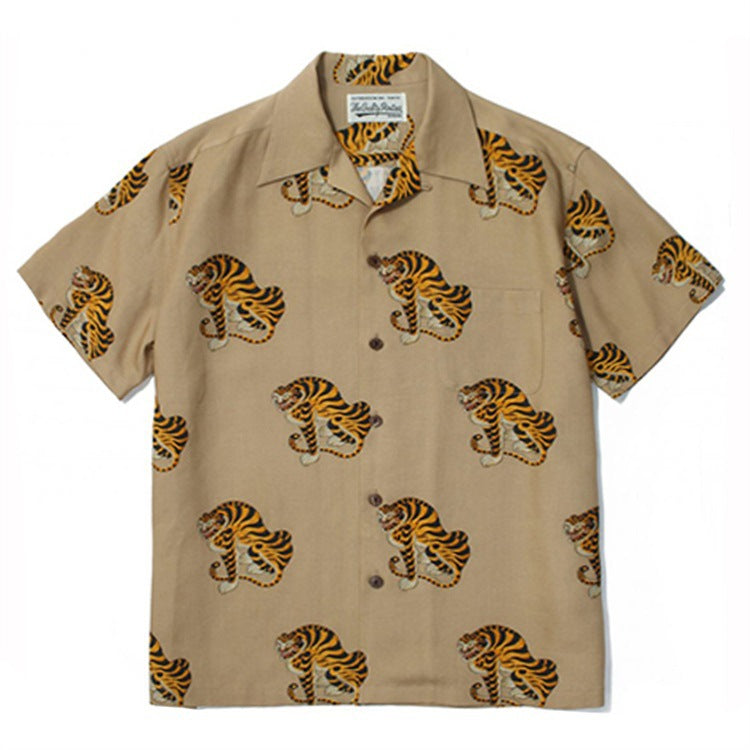 GUILTYPARTIES TIGER Shirts 18FW E-WMS-HI02 Ukiyo-e, Tiger Hawaiian Short Sleeve Shirt