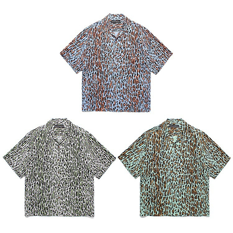 GUILTYPARTIES TIGER Shirts Leopard Rayon Hawaiian Short Sleeve Shirt Beach Shirt Men