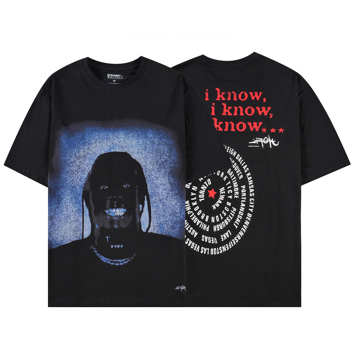 Travis Scott T-Shirt TRAVIS SCOTT CACTUS JACK Loose Crew Neck Short Sleeve
