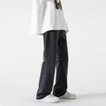 Men Jeans Retro Washed Jeans Men's Loose Straight Bootleg Pants