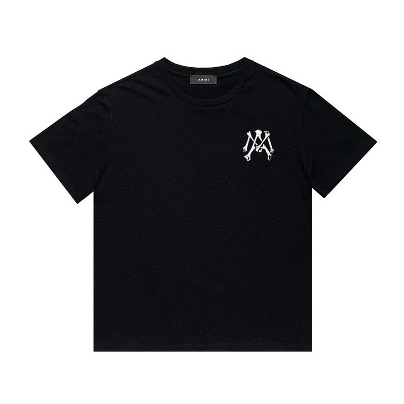 Amiri T Shirt Printed Casual Hip Hop round Neck Short Sleeve T-shirt