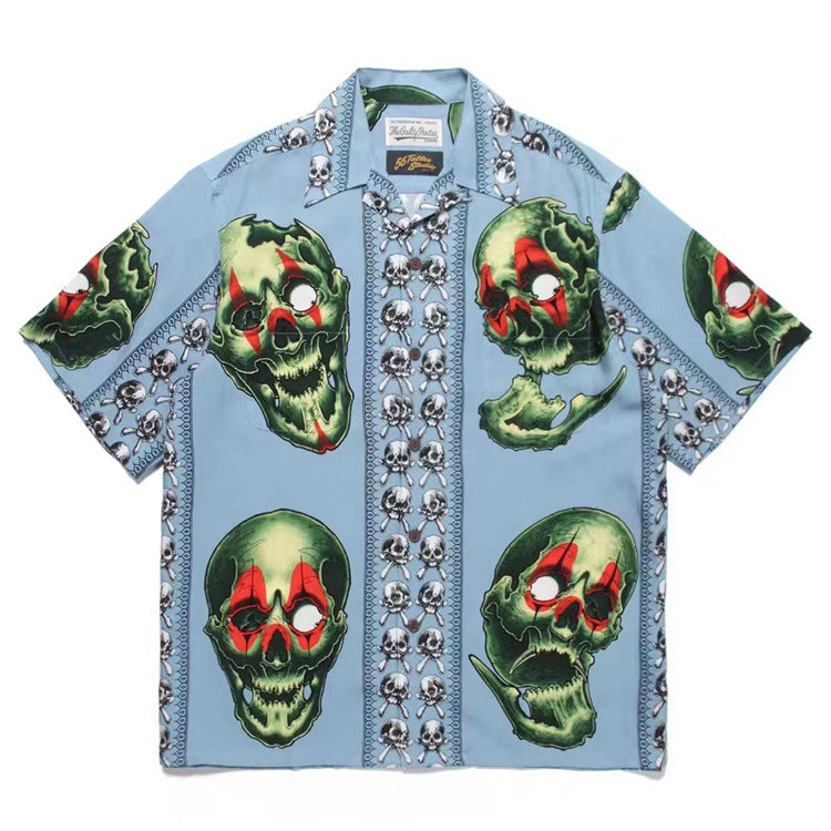 GUILTYPARTIES TIGER Shirts 22SS 56 TATTOO STUDIO Tattooed Skull, Short Sleeve Shirt