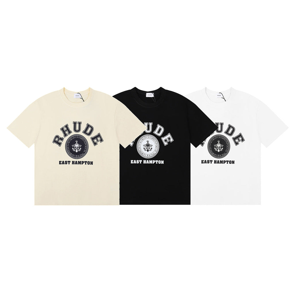 Rhude T Shirt Micro Label Letter Pattern Printed Short Sleeve T-Shirt