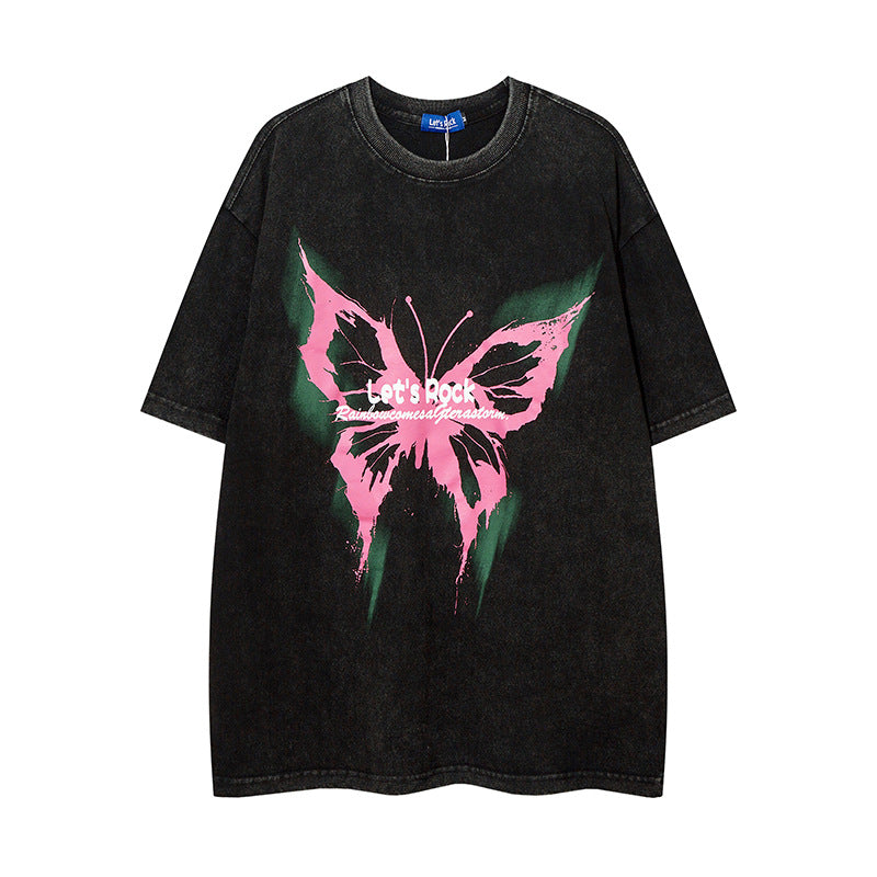 High-quality pure cotton T-shirt vingate campus butterfly chic