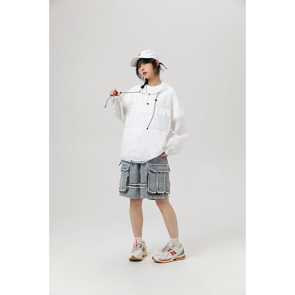 Unisex Jacket Summer Hooded Sports Jacket Loose Jacket Sun-Protective Clothing