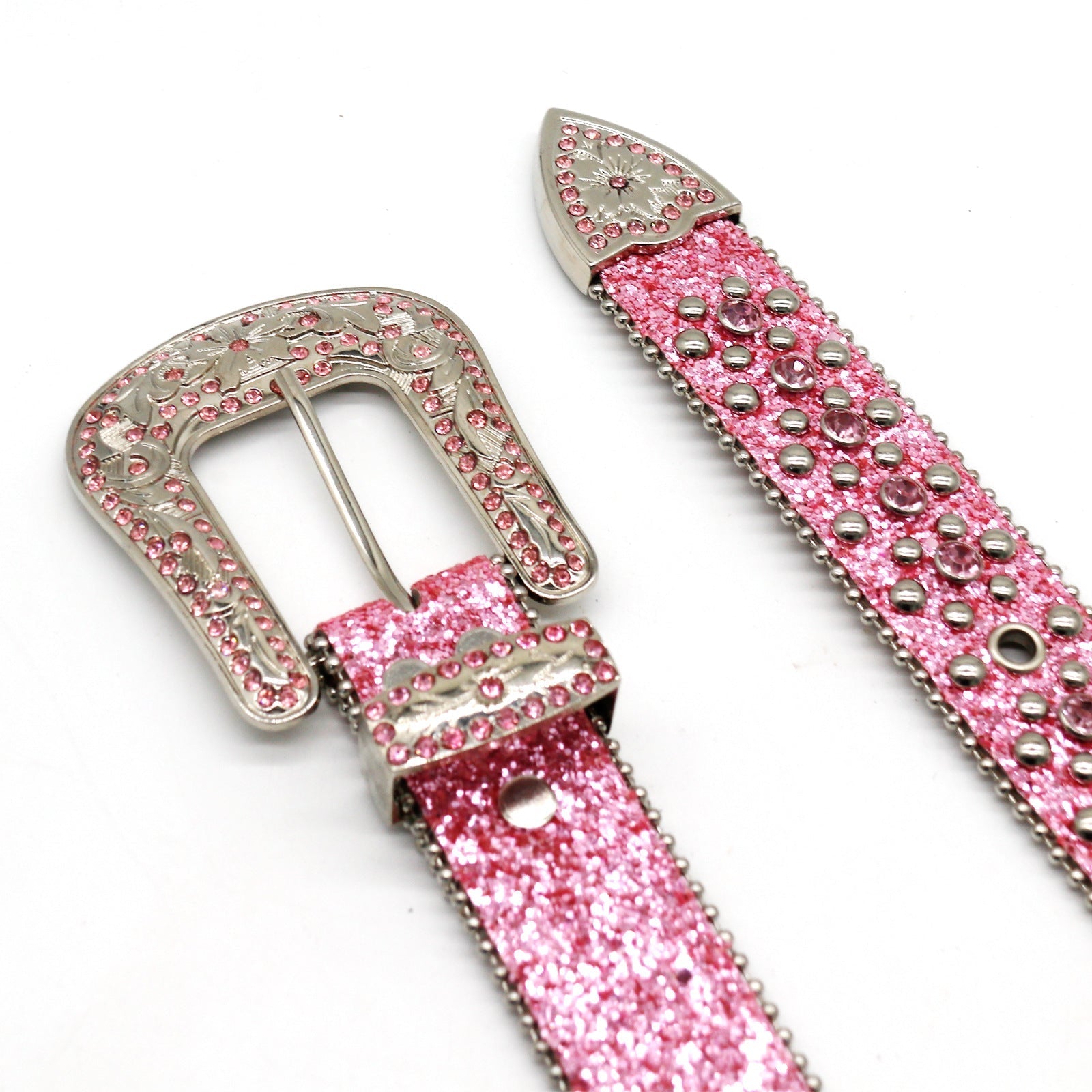 Hip-hop punk rhinestone belt with letter accessories