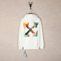 OW  hoodie多彩箭头图案连帽