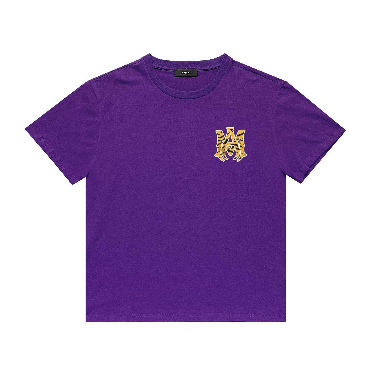 Amiri T Shirt Tiger Pattern Letter Print Casual round Neck Short Sleeve T-shirt